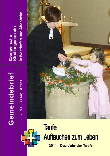 G eme in deb rie f - Evangelische Kirchengemeinde Westhofen und ...