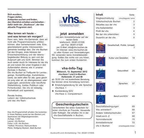 im PDF-Format - vhs Buchen