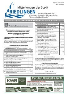 Amtliches Mitteilungsblatt Riedlingen 03.02.2021