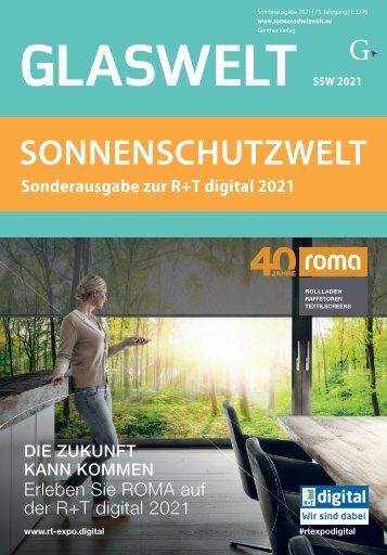 Sonnenschutzwelt Glaswelt R+T digital 2021 deutsch