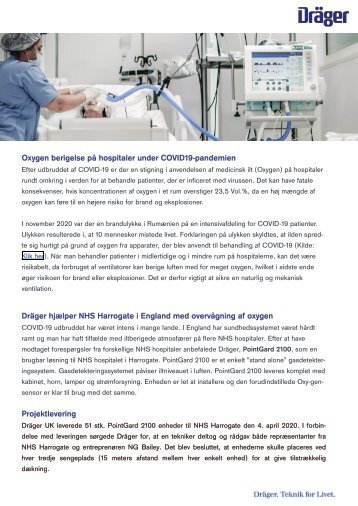 Dräger hjælper NHS Harrogate hospitalet i England 