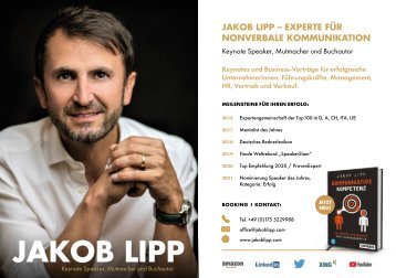 Keyfacts Jakob Lipp - Keynote Speaker, Mutmacher und Mentalist