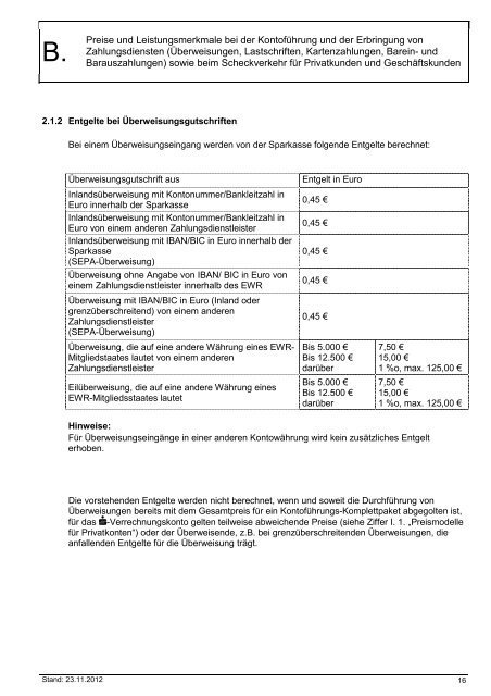 und Leistungsverzeichnis - Sparkasse Neumarkt i d OPf-Parsberg