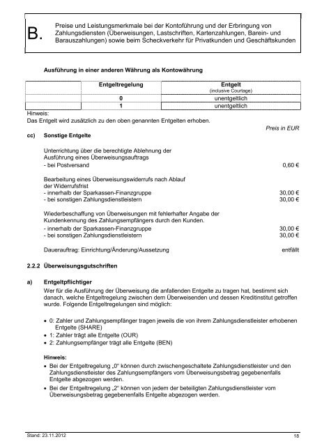 und Leistungsverzeichnis - Sparkasse Neumarkt i d OPf-Parsberg