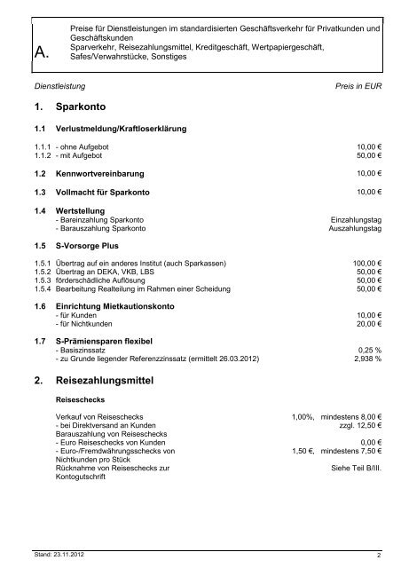 und Leistungsverzeichnis - Sparkasse Neumarkt i d OPf-Parsberg