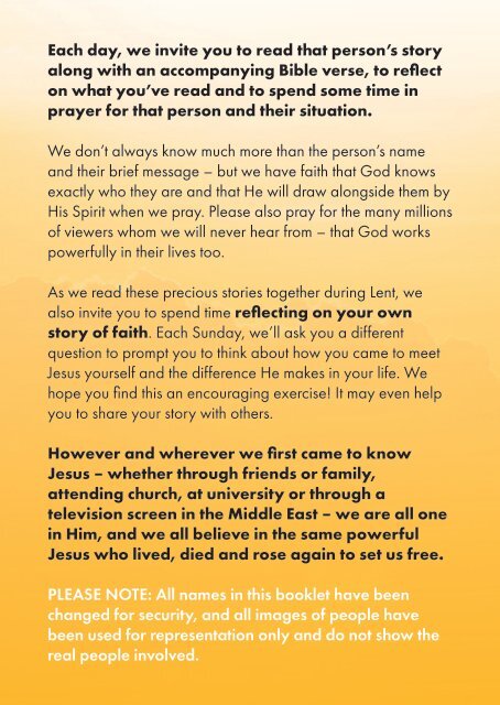 SAT-7 Lent Testimony Booklet