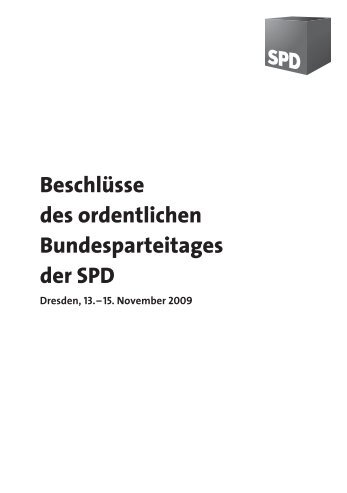 Beschlussbuch zum Bundesparteitag 2009 - SPD