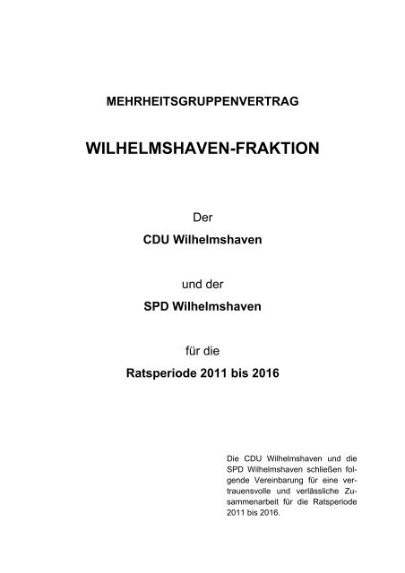 Satzung der CDU-Ratsfraktion - SPD Wilhelmshaven