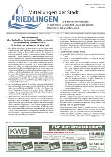Amtliches Mitteilungsblatt Riedlingen 01.02.2021