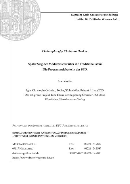 Christoph Egle/ Christian Henkes - Dritte Wege - Uni.hd.de