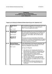 Amt der Stadtverordnetenversammlung 27.09.2012 Fragestunde ...