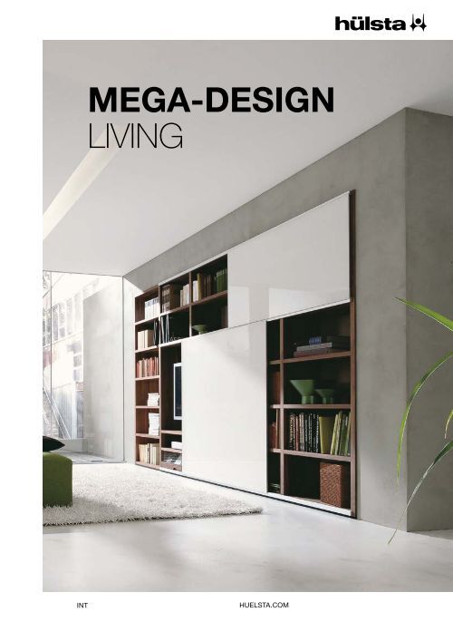 Bureau mural suspendu. HULSTA Mega Design. Laqué blanc + noyer. 110x45x73 -  Forme & Style