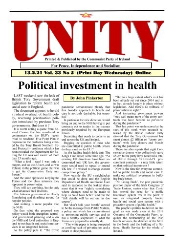 Political investment in health