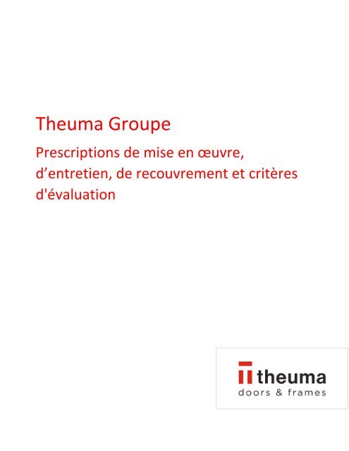 2021 Theuma Groupe - Prescriptions et criteres d evaluation