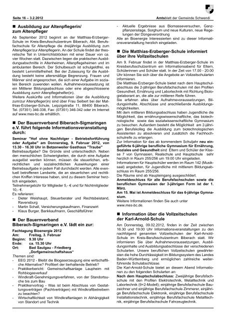 Amtsblatt - Schwendi