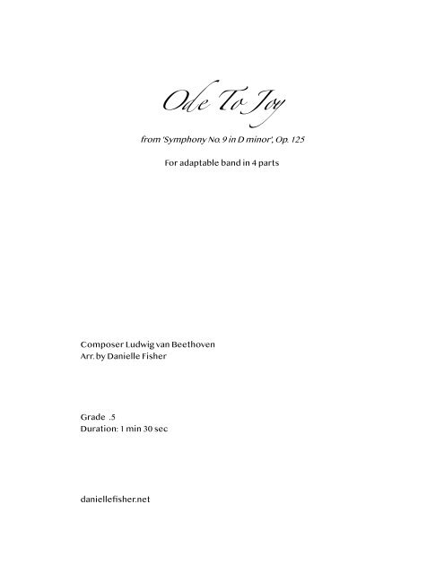 Ode to Joy-Danielle Fisher BBAS