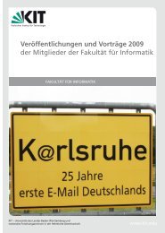 Veröffentlichungen und Vorträge 2009 - Fakultät für Informatik - KIT