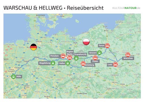 Karte zur Reise WARSCHAU & HELLWEG