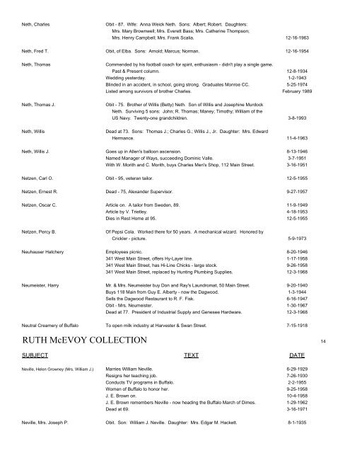 Ruth McEvoy Collection 19 - Genesee County