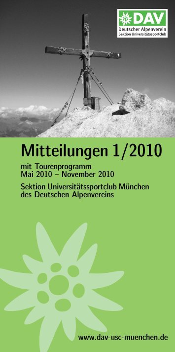 Mitteilungen 1/2010 - Sektion USC München des DAV