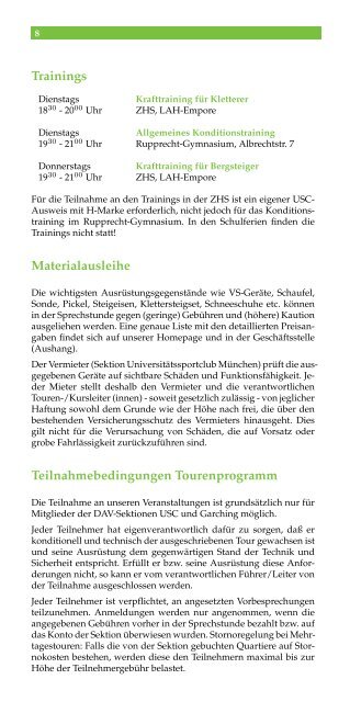 Mitteilungen 1/2010 - Sektion USC München des DAV