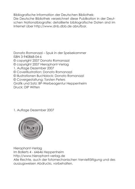 Leseprobe Spuk in der Speisekammer - Hierophant-Verlag