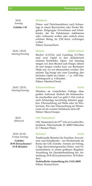 Mitteilungen 2/2008 - Sektion USC München des DAV