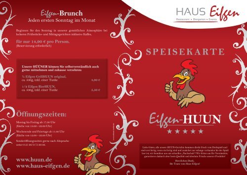 SPEISEKARTE - Haus Eifgen