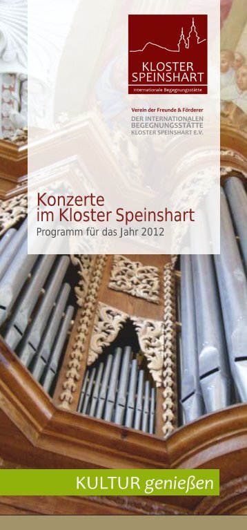 Konzerte im Kloster Speinshart 2012 - Zweite Auflage