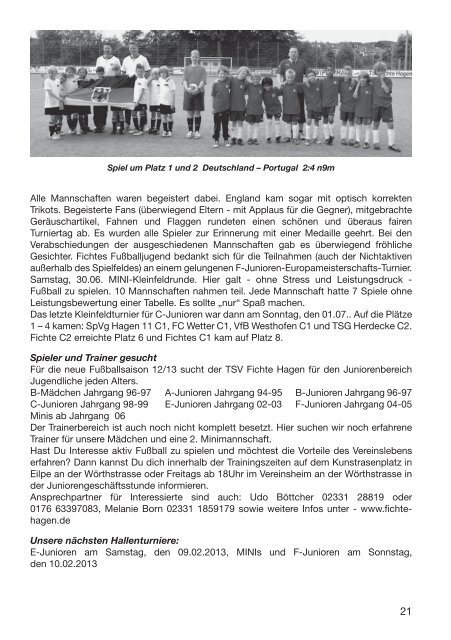 Vereinsmitteilungen 2/2012 - TSV Fichte Hagen 1863 e.V.