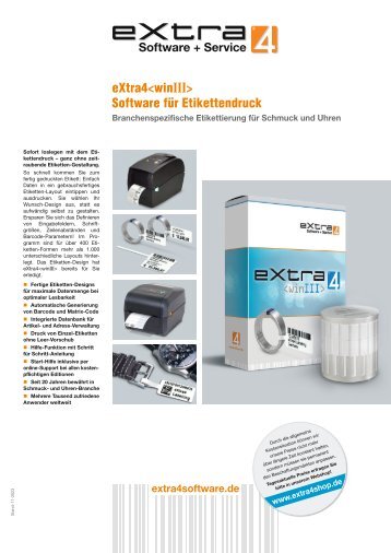 eXtra4<win3> -  Software für Etikettierung von Schmuck und Uhren