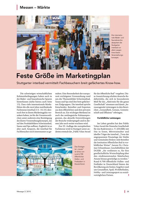 Message Ausgabe 3/2010 - Messe Stuttgart