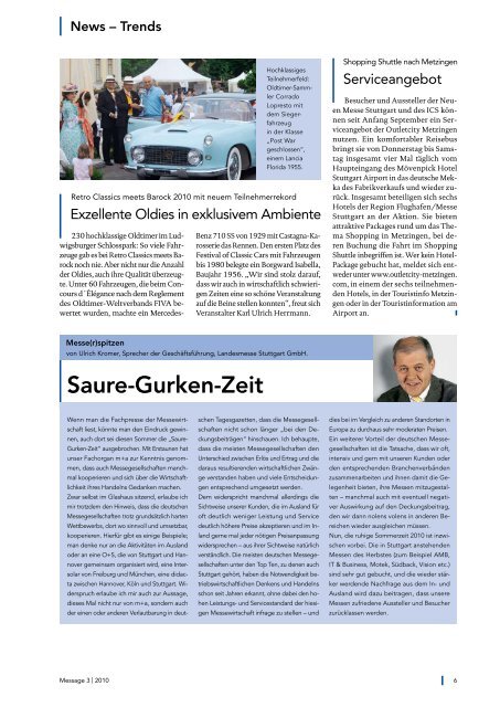 Message Ausgabe 3/2010 - Messe Stuttgart