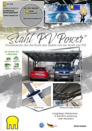 STAHL  PV POWER  . Kombinieren Sie die Kraft des Stahls mit der Kraft einer PV Anlage.