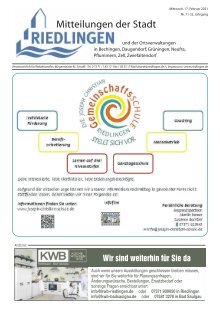 Amtliches Mitteilungsblatt Riedlingen 17.02.2021