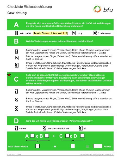 Merkblätter für Spielplatzgeräte MERKBLÄTTER ZUM ... - BfU