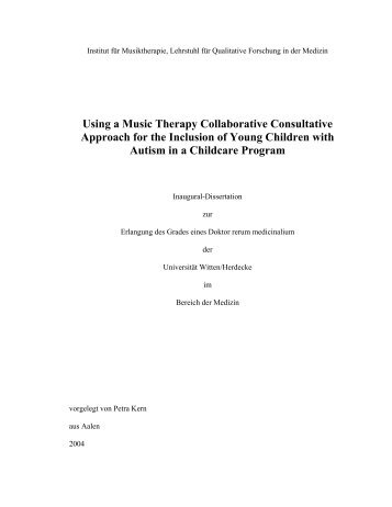 Using a Music Therapy Collaborative Consultative Approach - World ...