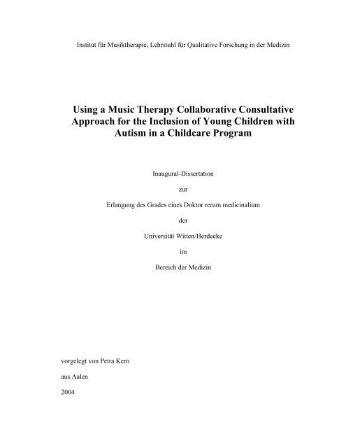 Using a Music Therapy Collaborative Consultative Approach - World ...