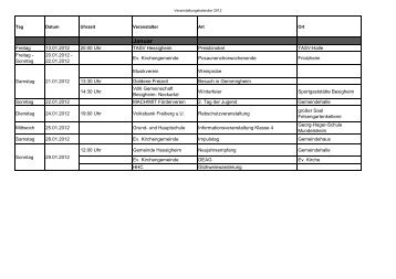 Veranstaltungskalender 2012 - Gemeinde Hessigheim