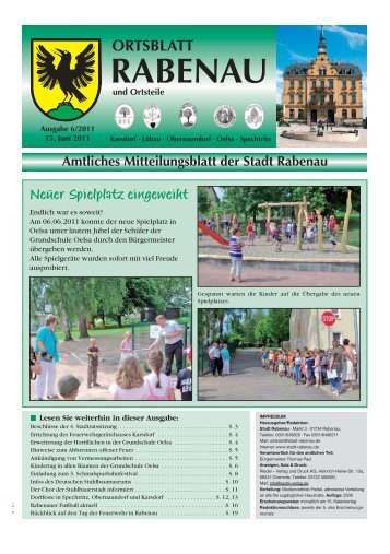 Anzeigentelefon: (03722) - Stuhlbauerstadt Rabenau