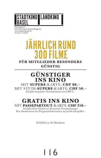Bildrausch Filmfest Basel 7, Katalog 2017