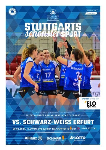 Spieltagsheft Allianz MTV Stuttgart vs. Schwarz-Weiß Erfurt - 1. Volleyball-Bundesliga - 20.02.2021