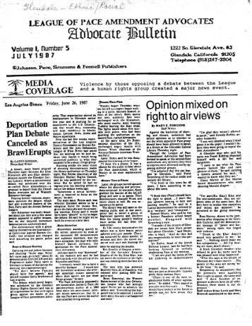 Advocate Bulletin (1987, July)