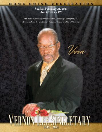 Vernon Singletary Memorial Program