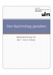 Den Nachmittag gestalten - Bildungsnetzwerk Ulm/Neu-Ulm