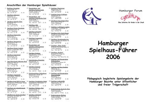 Hamburger Spielhaus-Führer 2006 - bei hamburger-spielhaeuser.de