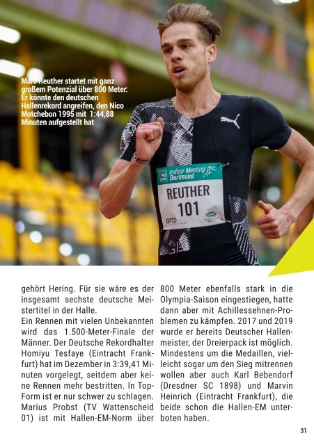 Das Programm zu den 68. Deutschen Leichtathletik-Hallenmeisterschaften in Dortmund