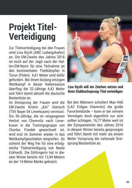 Das Programm zu den 68. Deutschen Leichtathletik-Hallenmeisterschaften in Dortmund