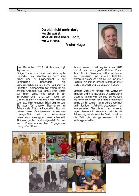 Zeitung Juli 2011 - Elternrunde Down-syndrom Regensburg