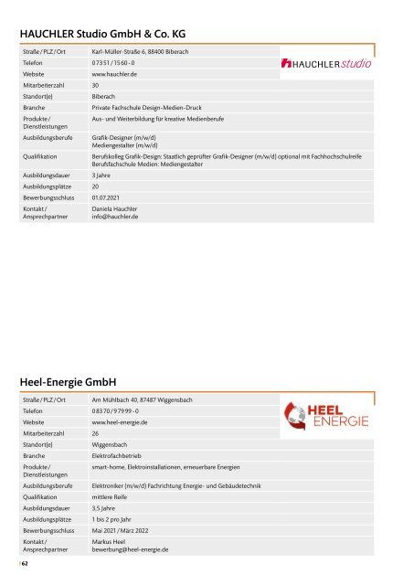 Lehrstellenbörse 2021